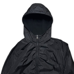 Prada Sport Jet Black Padded Nylon/Fleece Reversible Jacket - Medium / Large