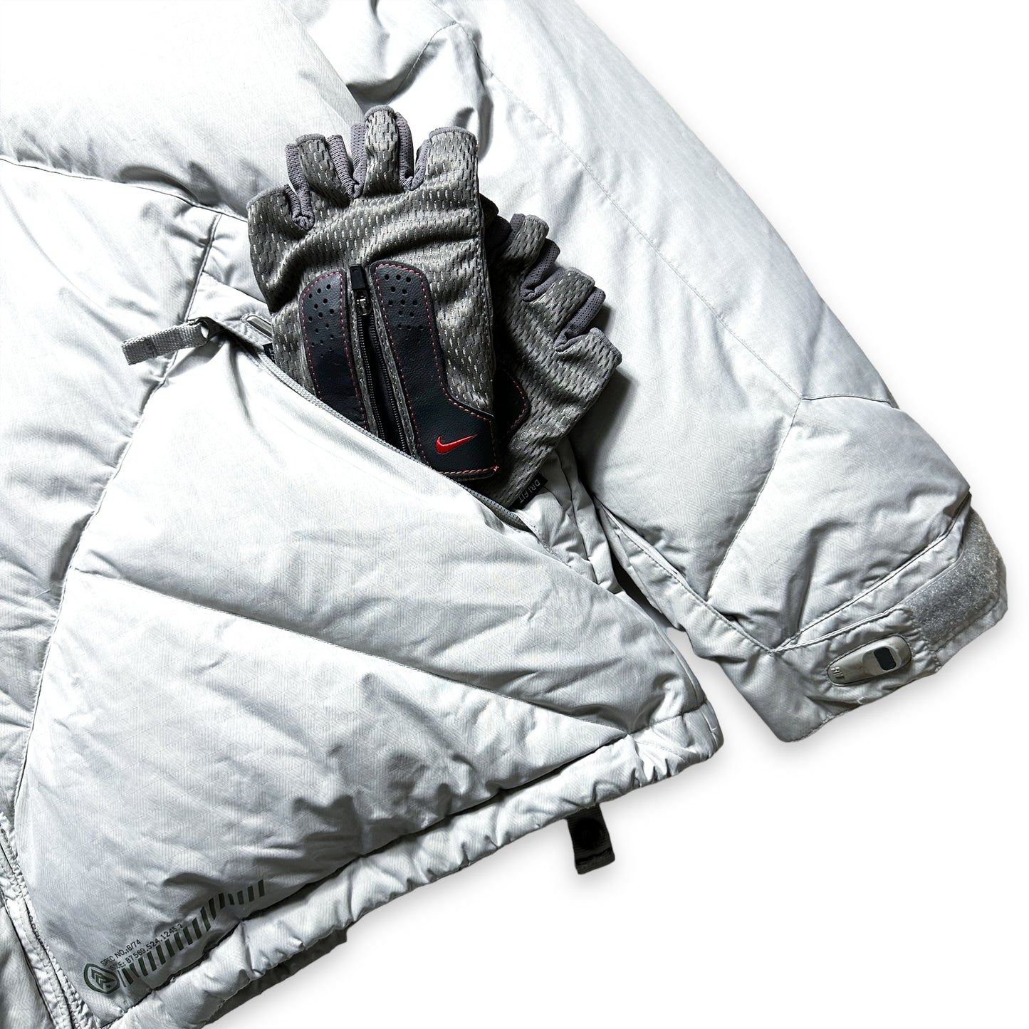 Analog Heavy Duty Light Grey Taped Zip Multi Pocket Down Jacket