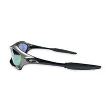 Load image into Gallery viewer, 2003 Oakley Splice Black Gunmetal Polished Black + Emerald Iridium Sunglasses