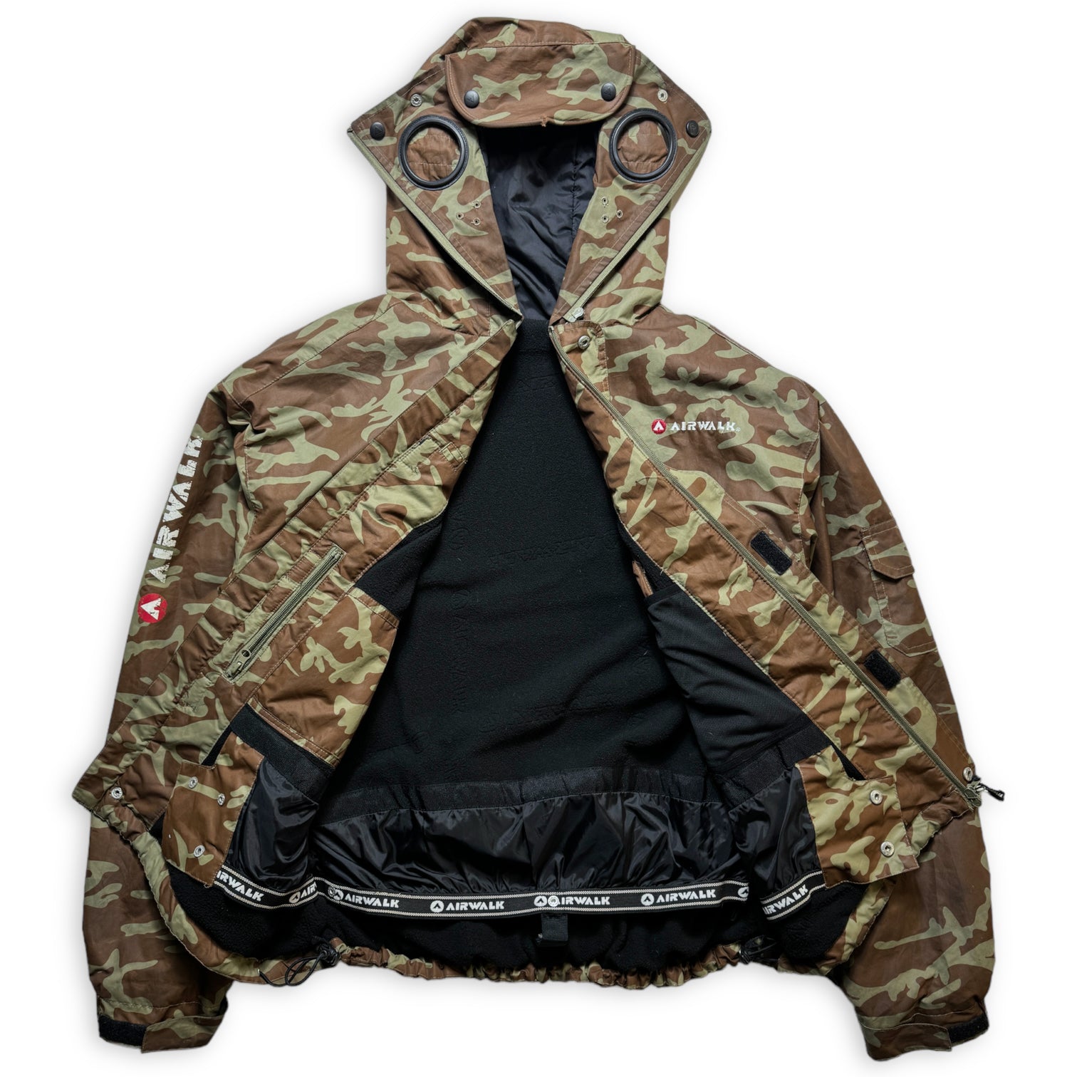 airwalk camo explorer goggle jacket Early 2000's Airwalk Explorer Goggle Jacket