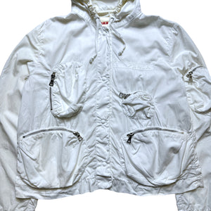 Early 2000's Prada Sport Pure White Multi Pocket Cropped Jacket - Womens 6-8