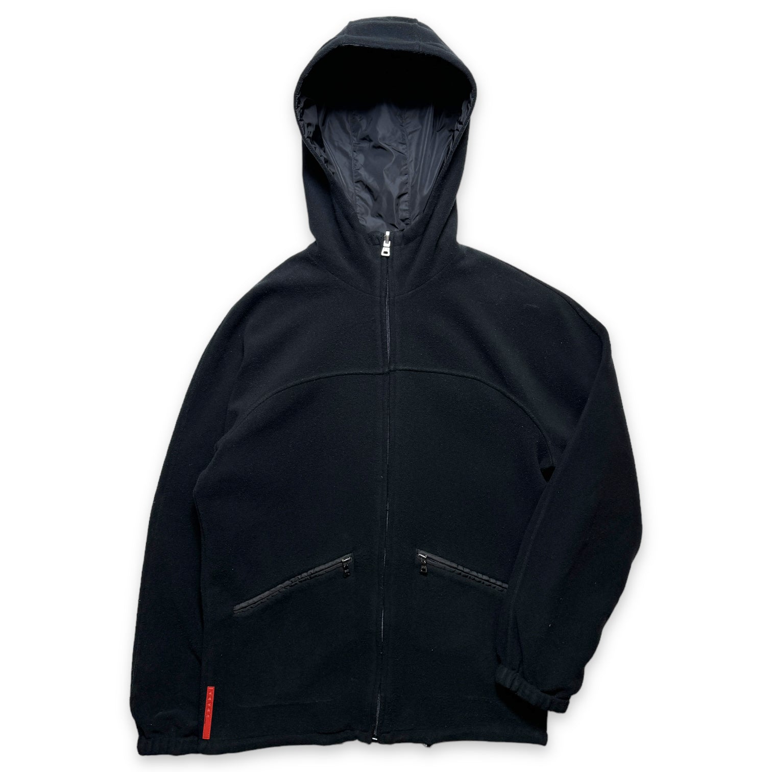 Prada Sport Jet Black Padded Nylon/Fleece Reversible Jacket
