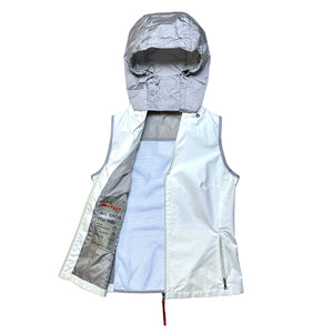 SS00’ Prada Sport Ventilated Packable Hood White Vest - Women's 6-8