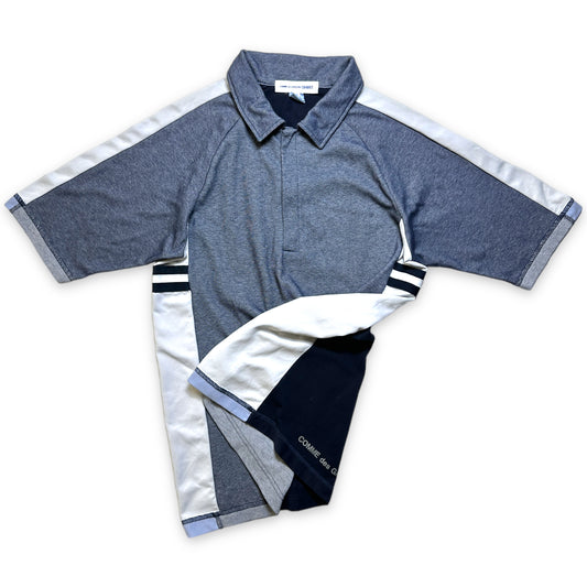 Comme Des Garcons Split Panel Navy Polo - Medium
