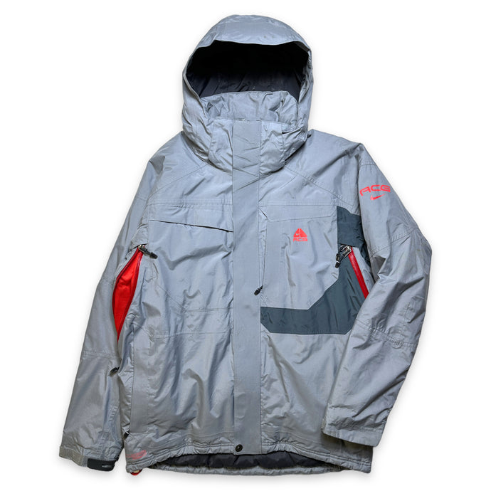 Early 2000's Nike ACG Grey/Red Ventilation Padded Jacket - Large / Extra Large