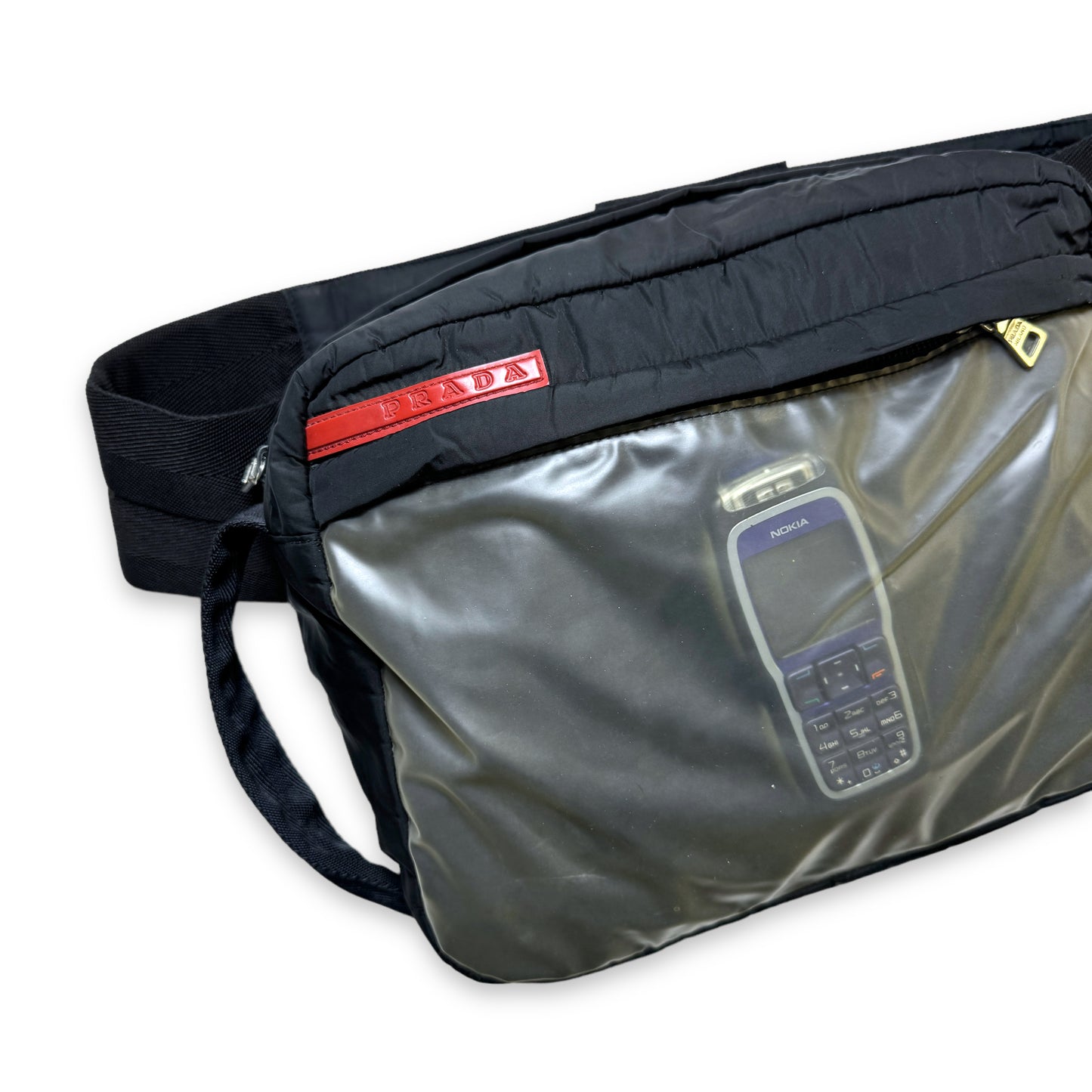 SS99' Prada Sport Pochette en latex Sac bandoulière/taille