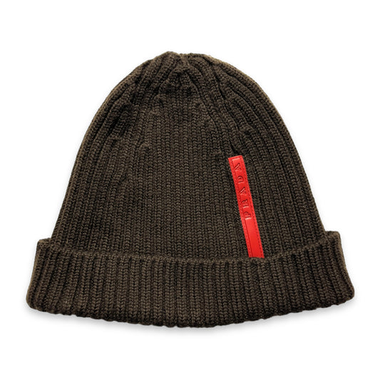 Prada Sport Knitted Brown Beanie