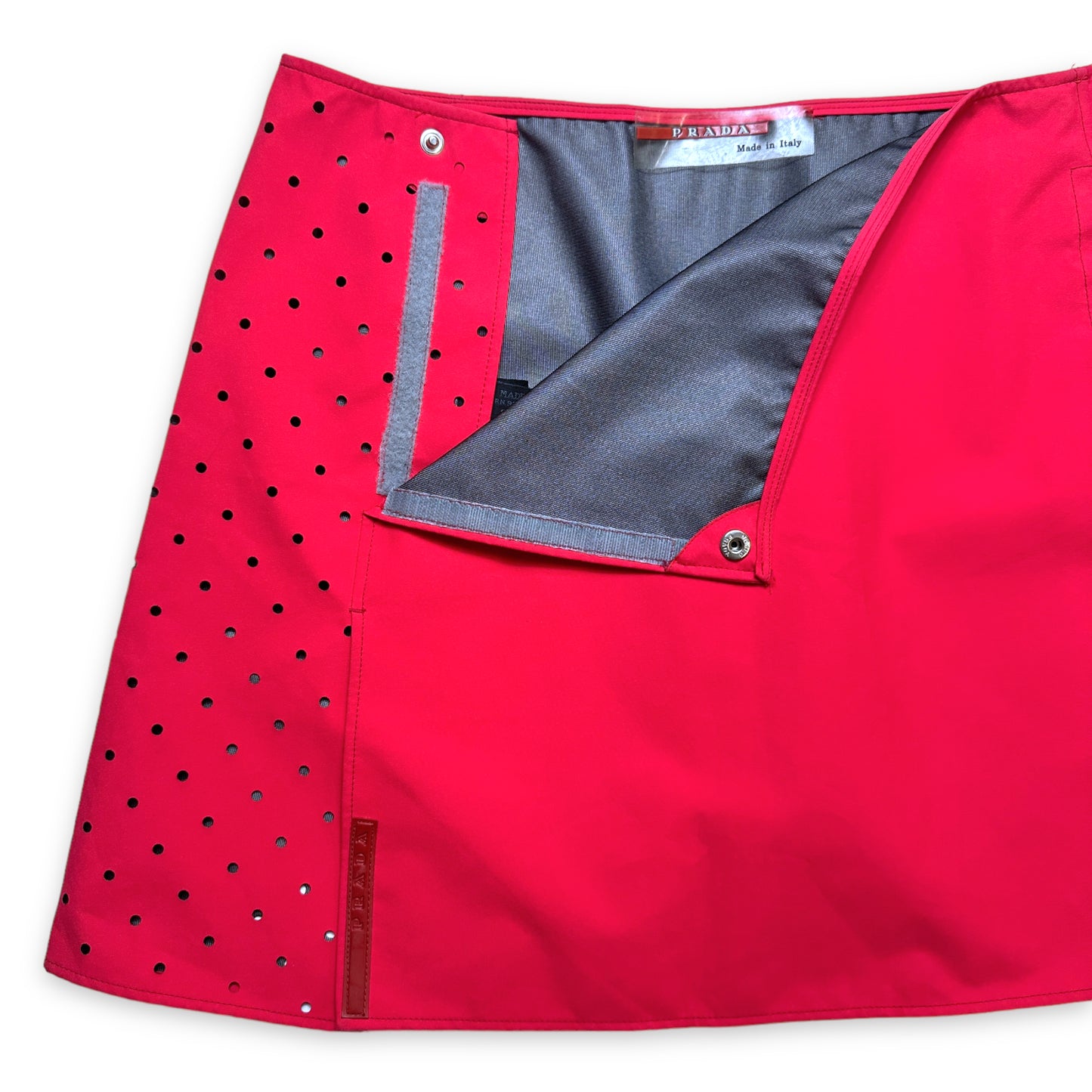SS00' Prada Bright Fluorescent Pink Hooded Vest & Skirt Set - Womens 6-8