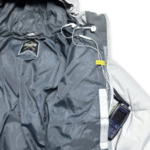 Analog Heavy Duty Light Grey Taped Zip Multi Pocket Down Jacket - Medium / Large