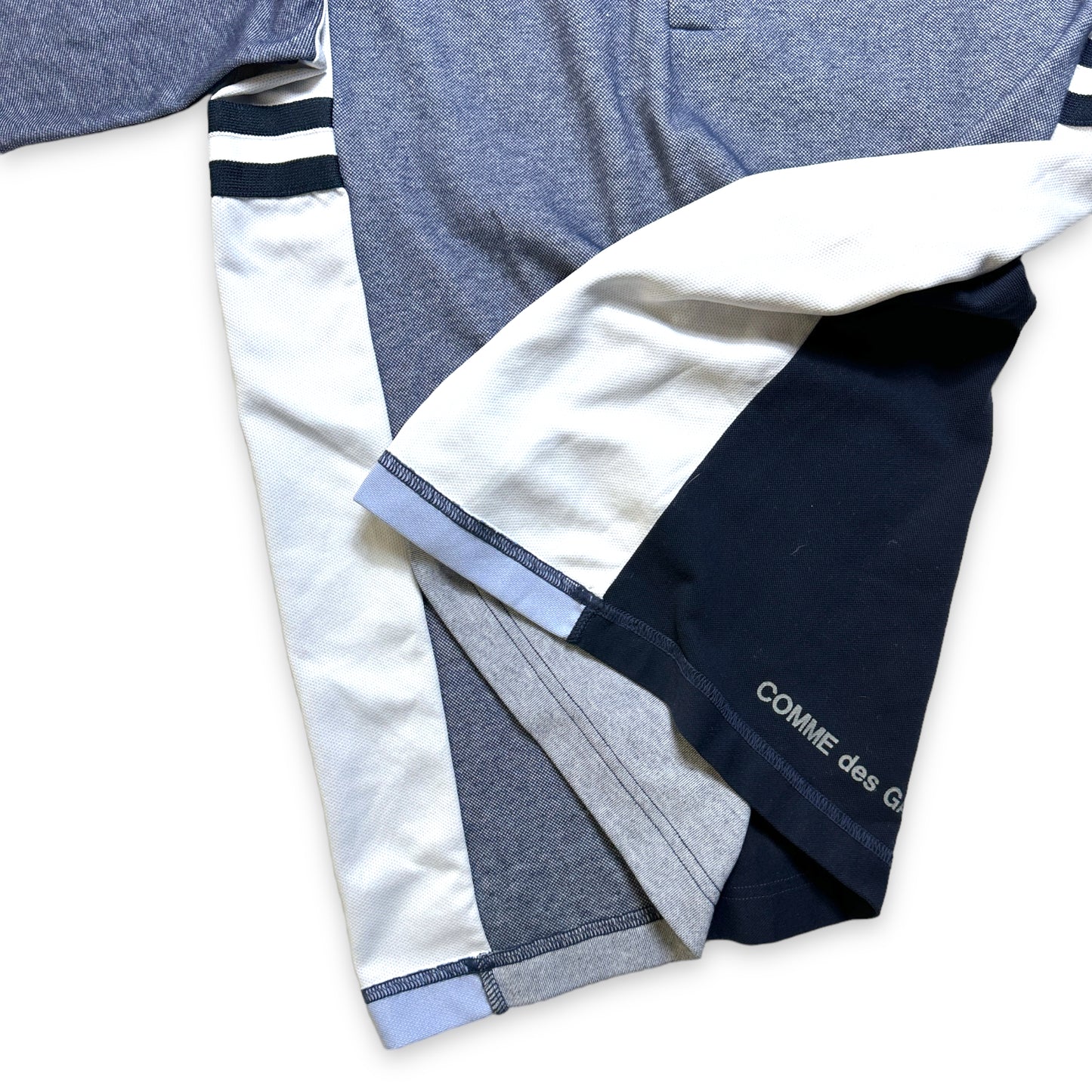 Comme Des Garcons Split Panel Navy Polo - Medium