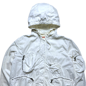 Early 2000's Prada Sport Pure White Multi Pocket Cropped Jacket - Womens 6-8