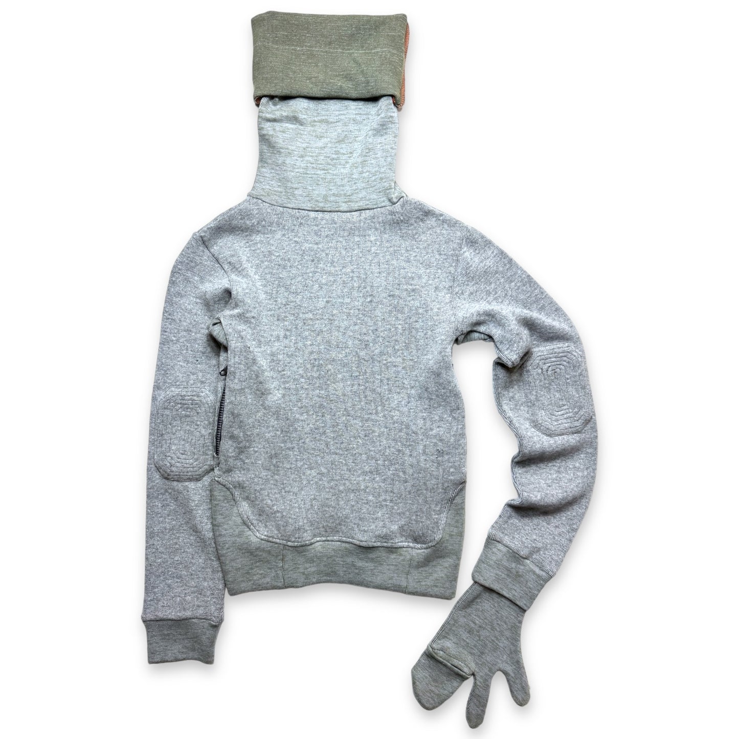1990's Maharishi Roll Neck Knitted Pullover w/Built-In Removable Glove