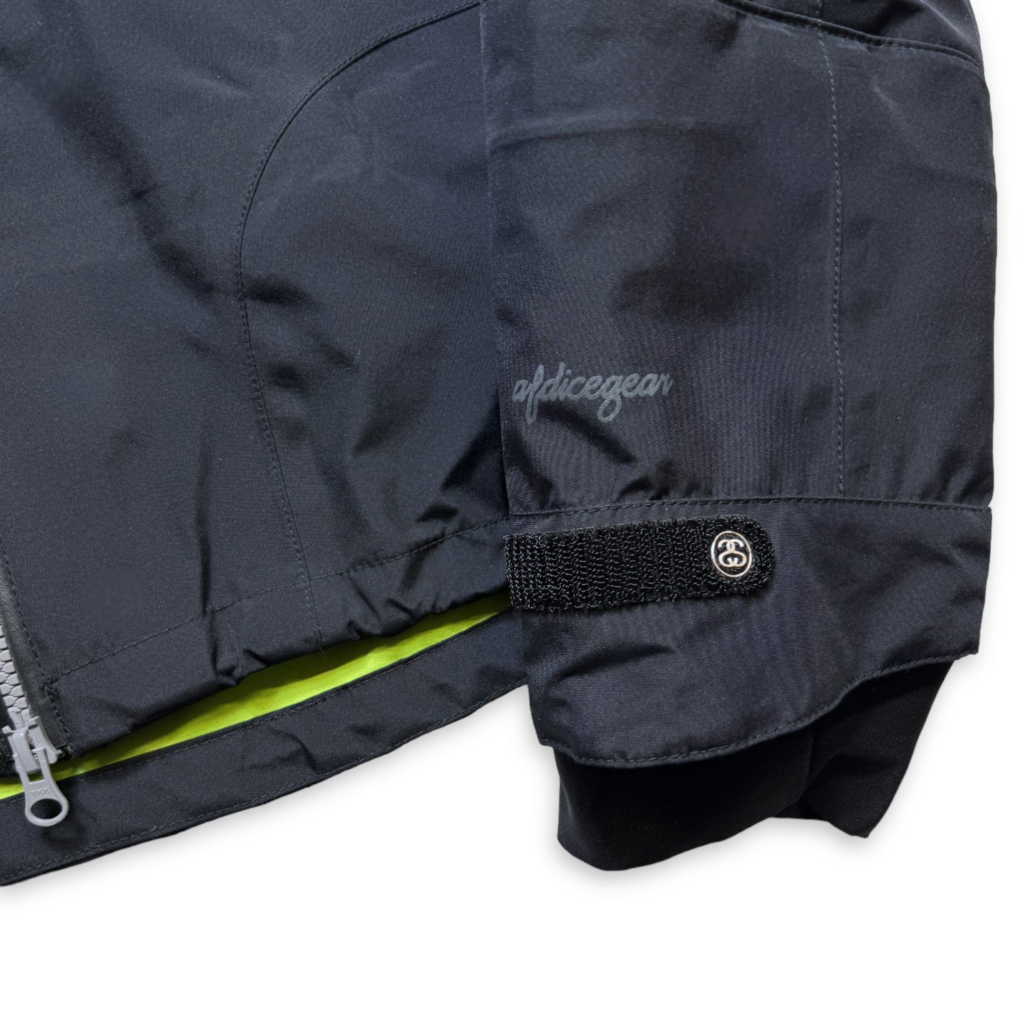 AW11' Stüssy x Afdice Jet Black Asymmetric Zip Technical Gore-Tex Jacket