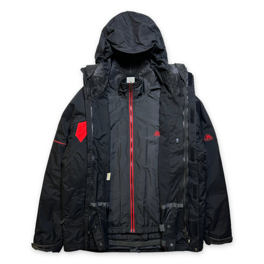 Veste rembourrée Nike ACG Noir/Rouge 2in1 du début des années 2000 - Moyenne