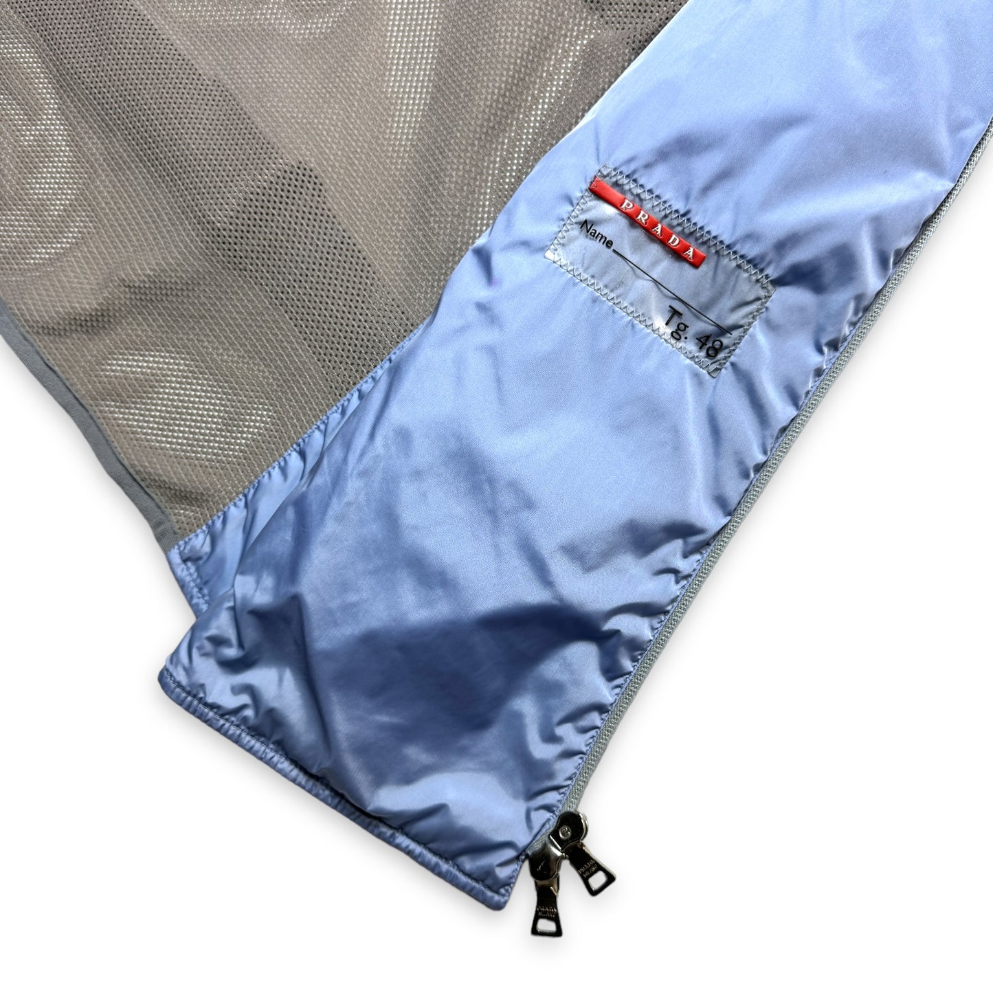 SS99' Prada Sport Baby Blue Padded Nylon Bondage Strap Vest - Medium
