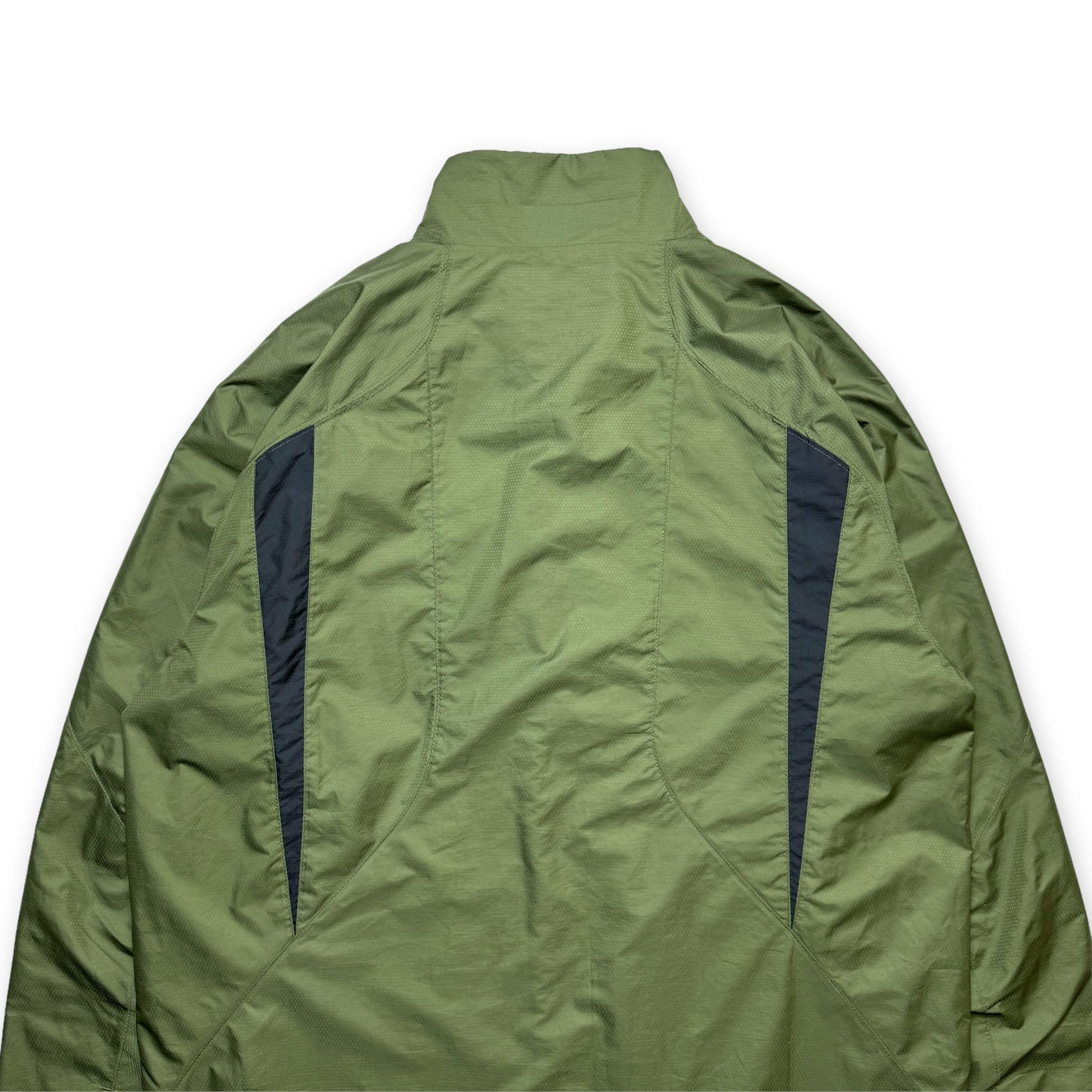 Early 2000's Nike Khaki Green Panelled Double Pocket Technical Jacket - Large