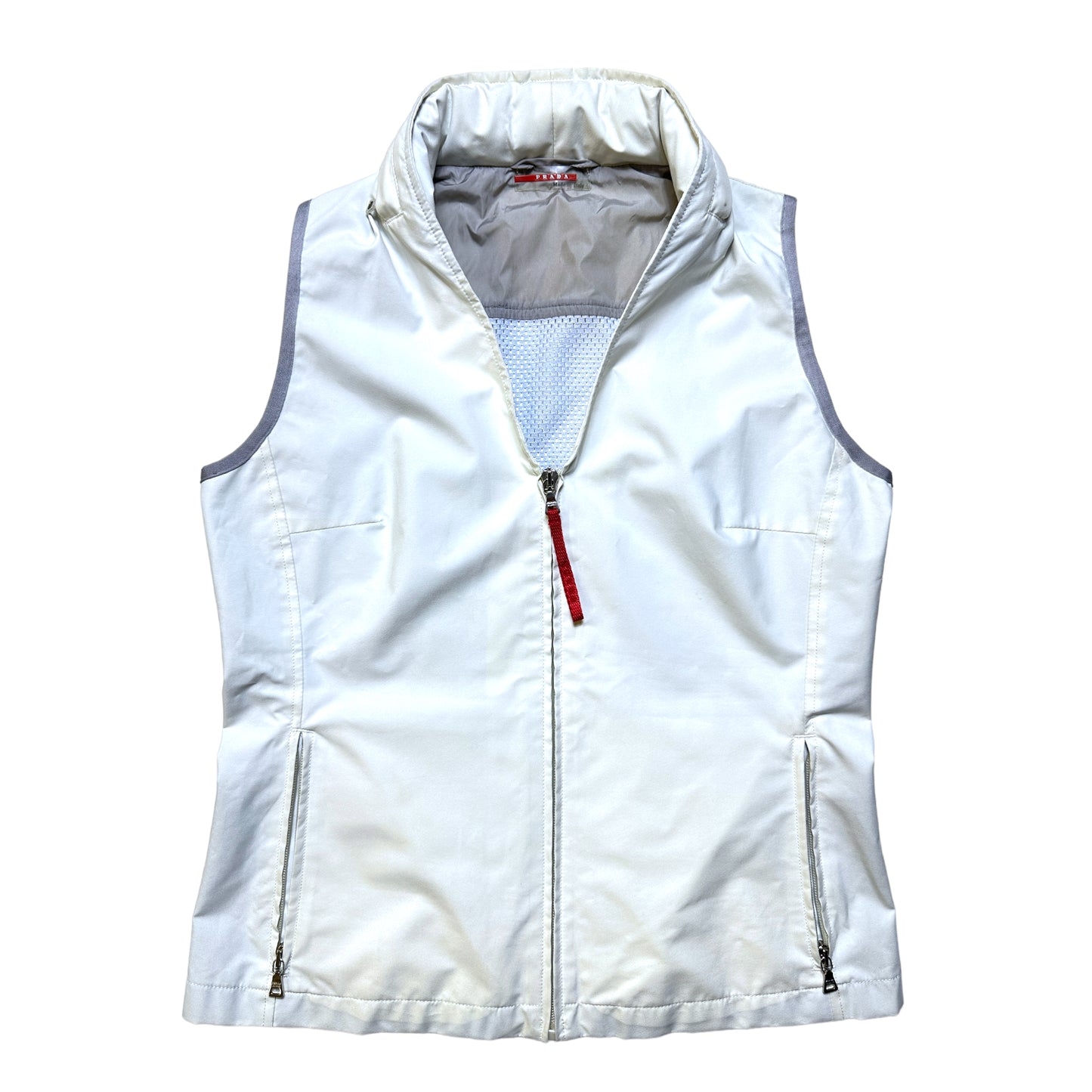 SS00’ Prada Sport Ventilated Packable Hood White Vest