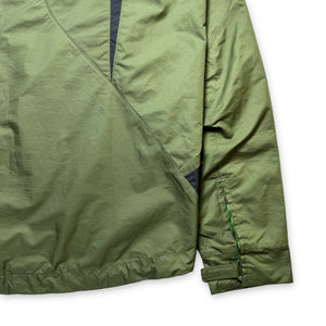 Early 2000's Nike Khaki Green Panelled Double Pocket Technical Jacket - Large
