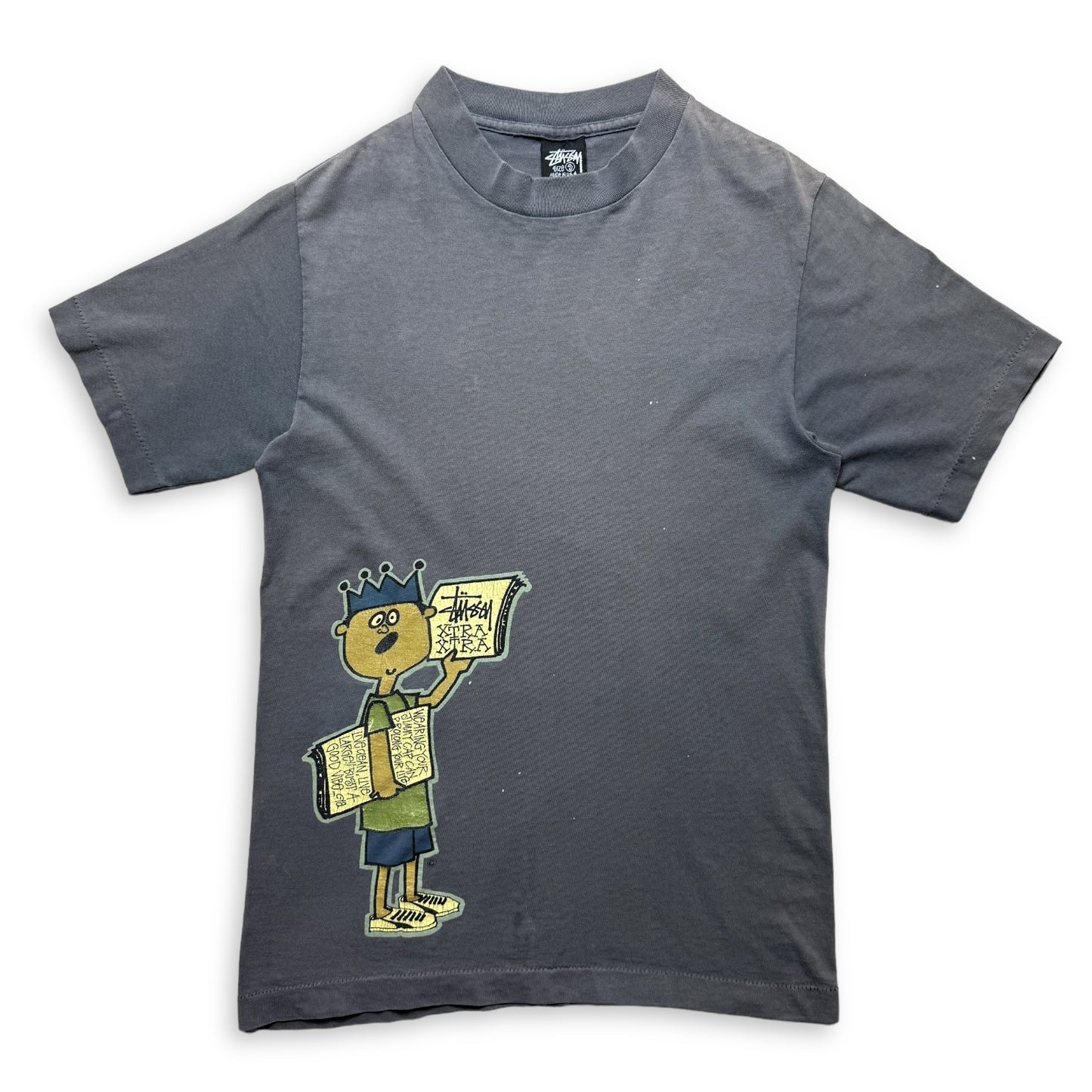 Late 90's Stüssy Washed Grey Xtra Tee