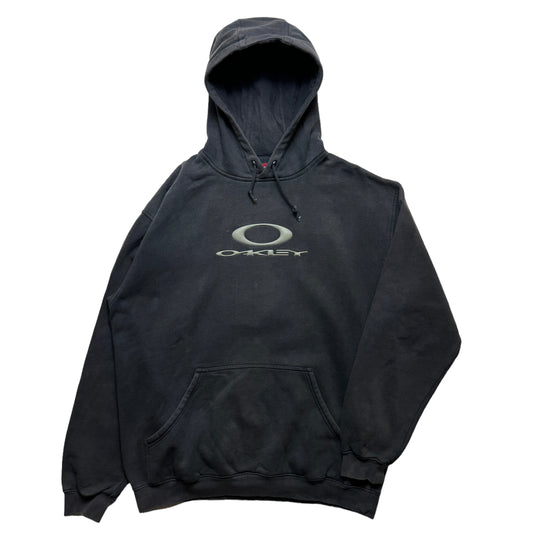 Early 2000's Oakley Black Washed Out Hoodie - Large / Extra Large