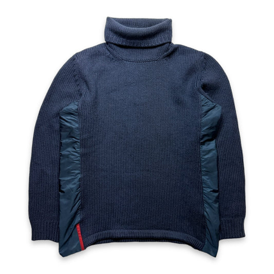 Prada Sport Midnight Navy Roll Neck Knit - Small