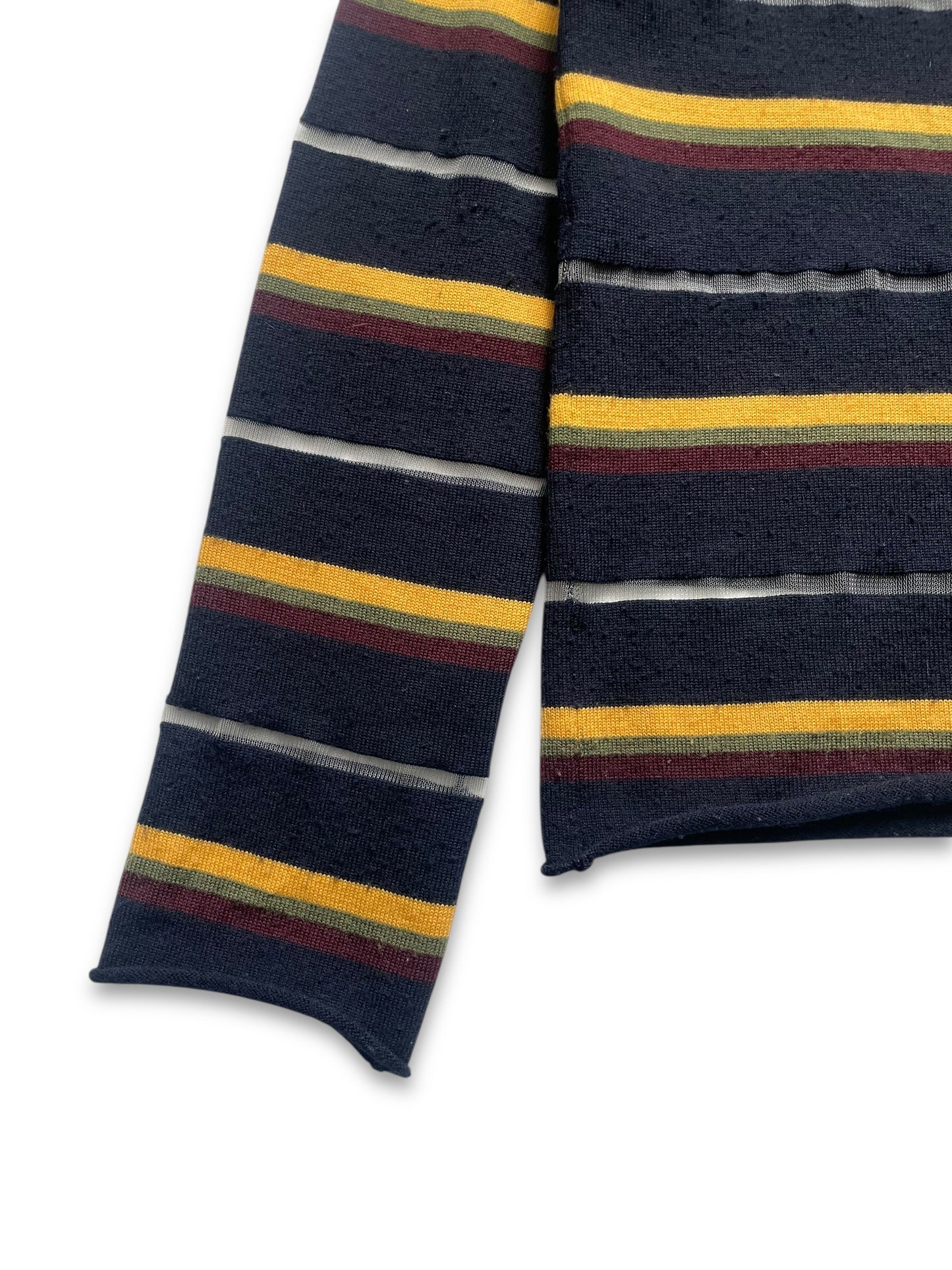 SS04' Comme Des Garcons Homme Plus Striped Transparent Knit