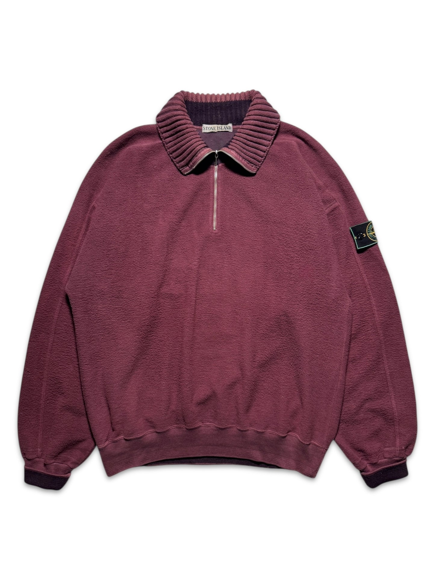 1990's Stone Island Deep Red 1/4 Zip Fleece