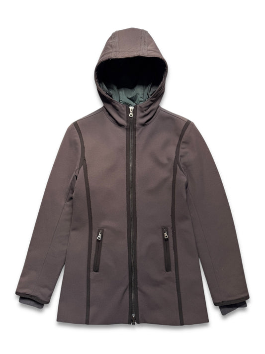 Prada Mainline Washed Brown Hooded Womens Jacket