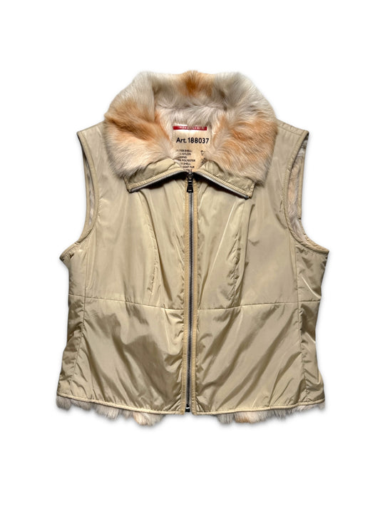 Prada Sport Fur Lined Light Beige Vest