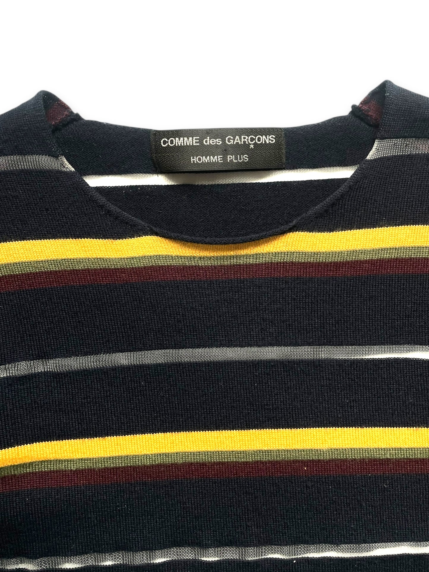SS04' Comme Des Garcons Homme Plus Striped Transparent Knit