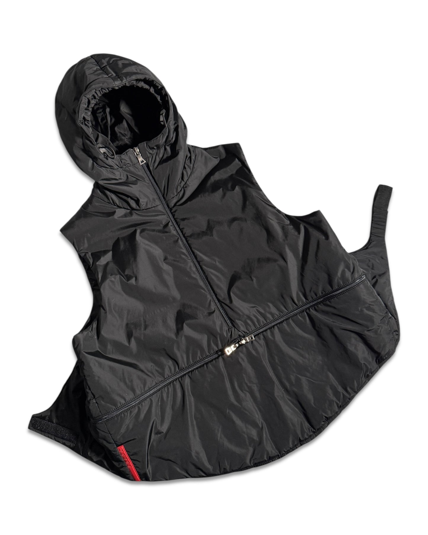 FW99' Prada Sport Packable Hooded Pullover Vest