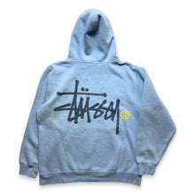 Load image into Gallery viewer, Early 2000&#39;s Stüssy Spellout Baby Blue Hoodie - Medium / Large