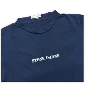 1990's Stone Island Spellout Mesh Tee - Medium