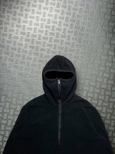 画像をギャラリービューアに読み込む, Early 2000&#39;s Prada Sport Jet Black Balaclava Half Zip Nylon Panel Fleece - Medium &amp; Extra Large