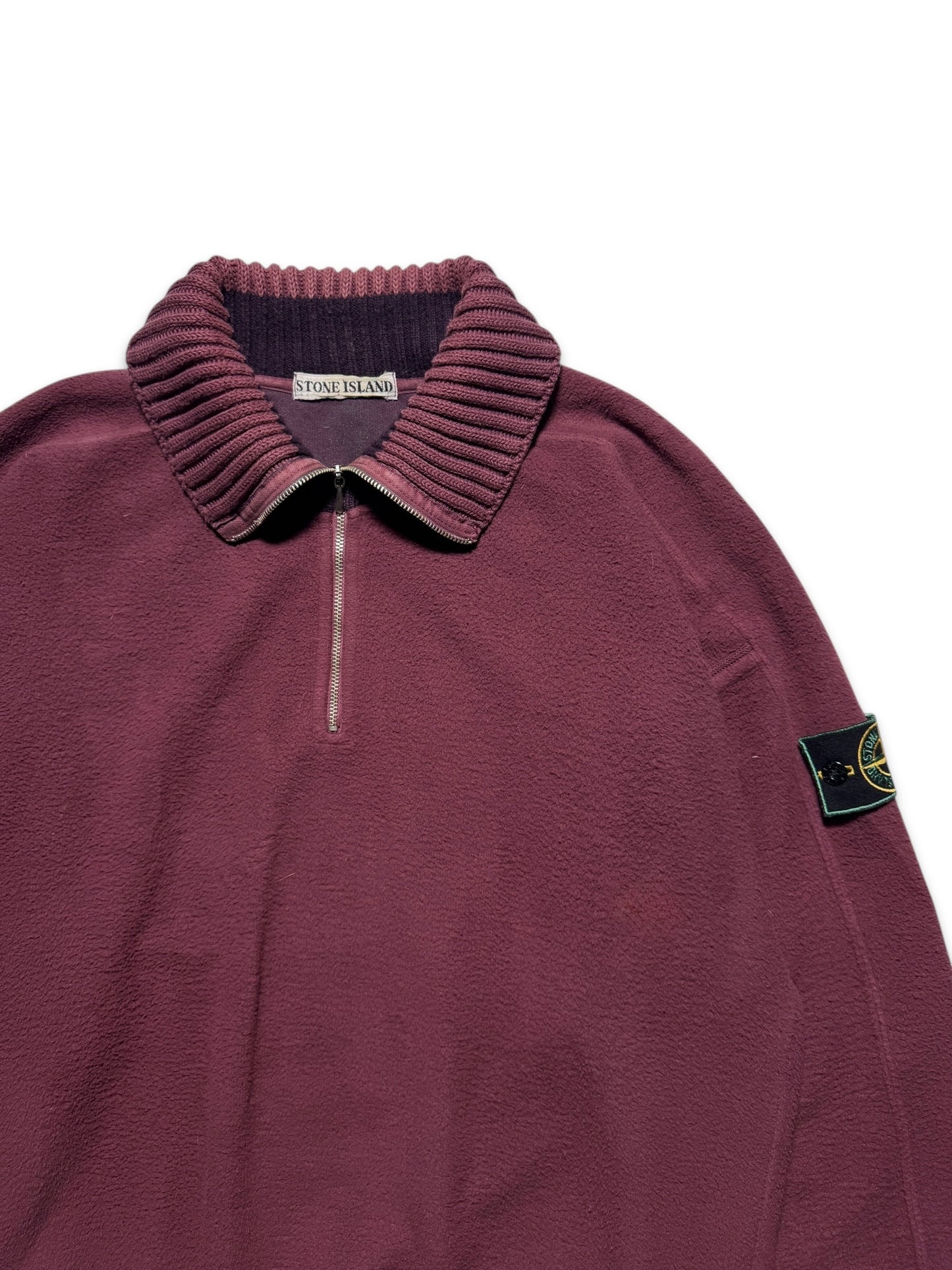 1990's Stone Island Deep Red 1/4 Zip Fleece