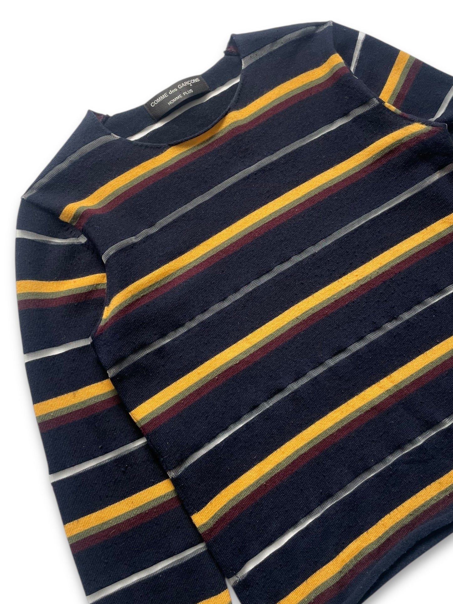SS04' Comme Des Garcons Homme Plus Striped Transparent Knit