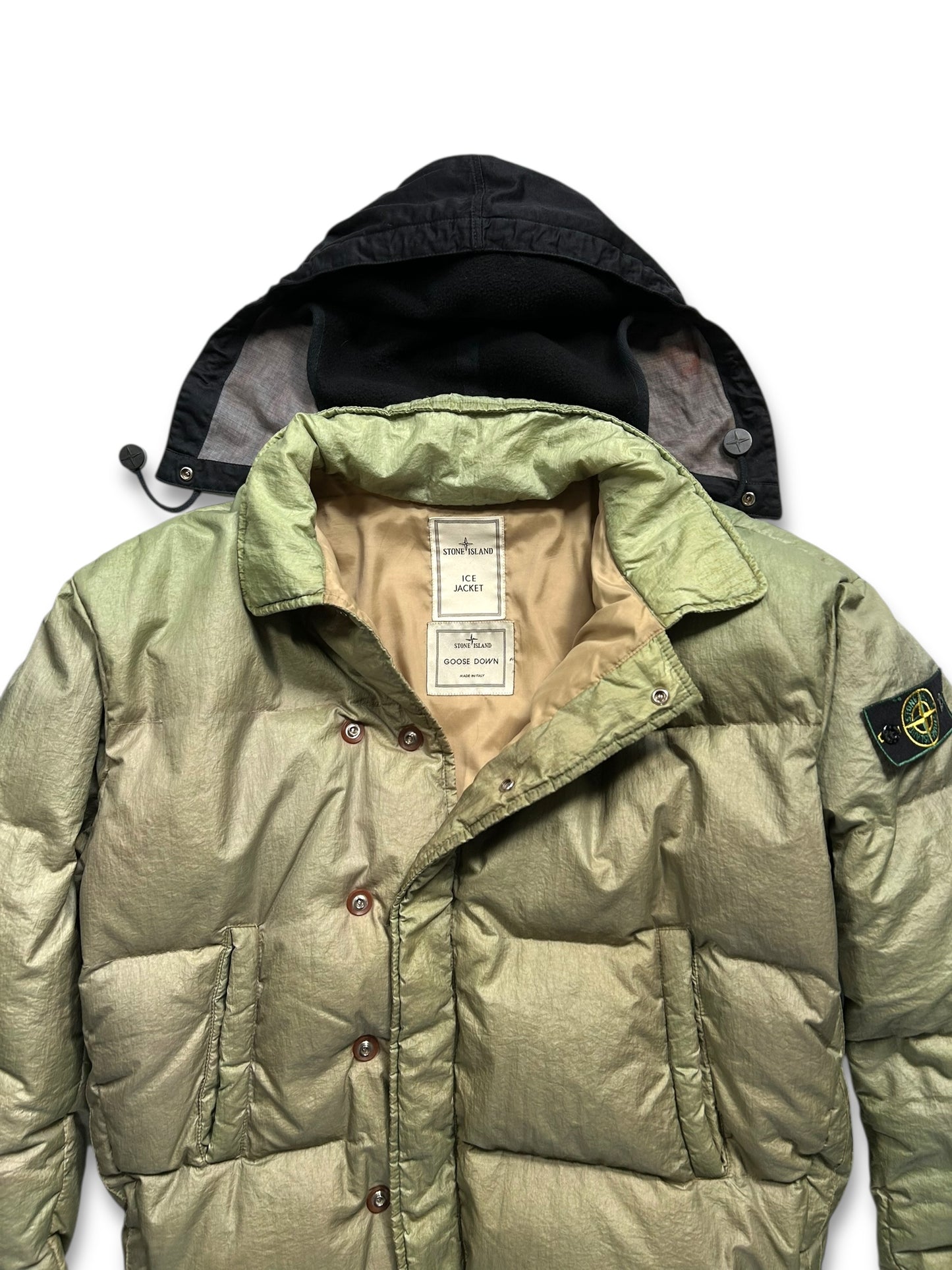 1980's Stone Island Ice Jacket Goose Down With Detachable Balaclava Hood