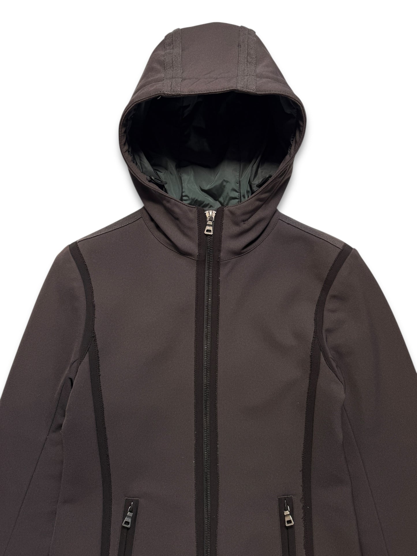Prada Mainline Washed Brown Hooded Womens Jacket