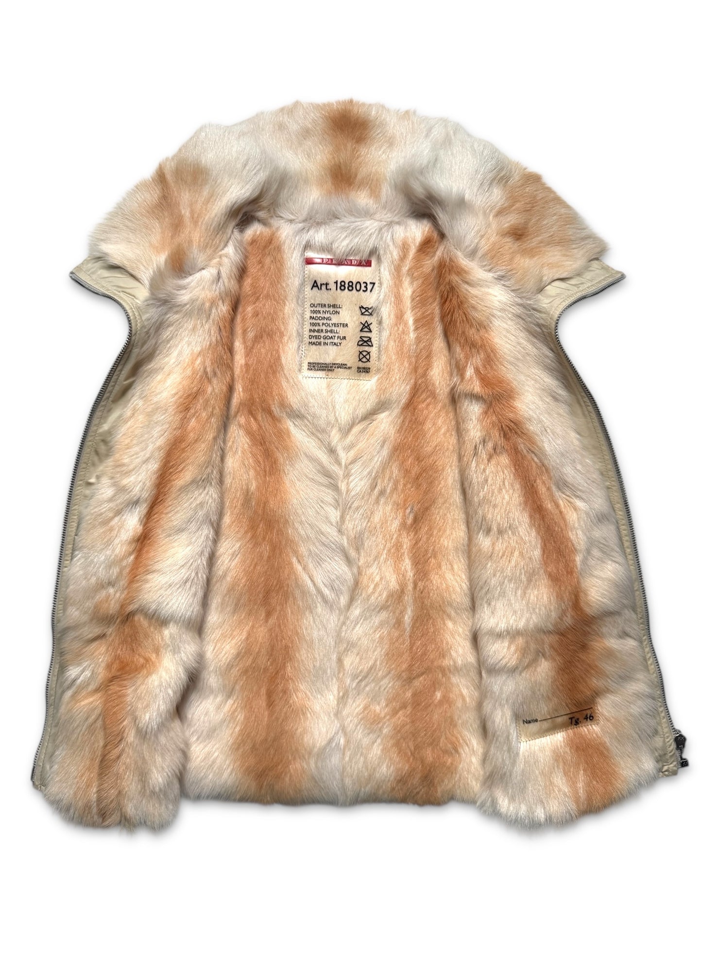 Prada Sport Fur Lined Light Beige Vest