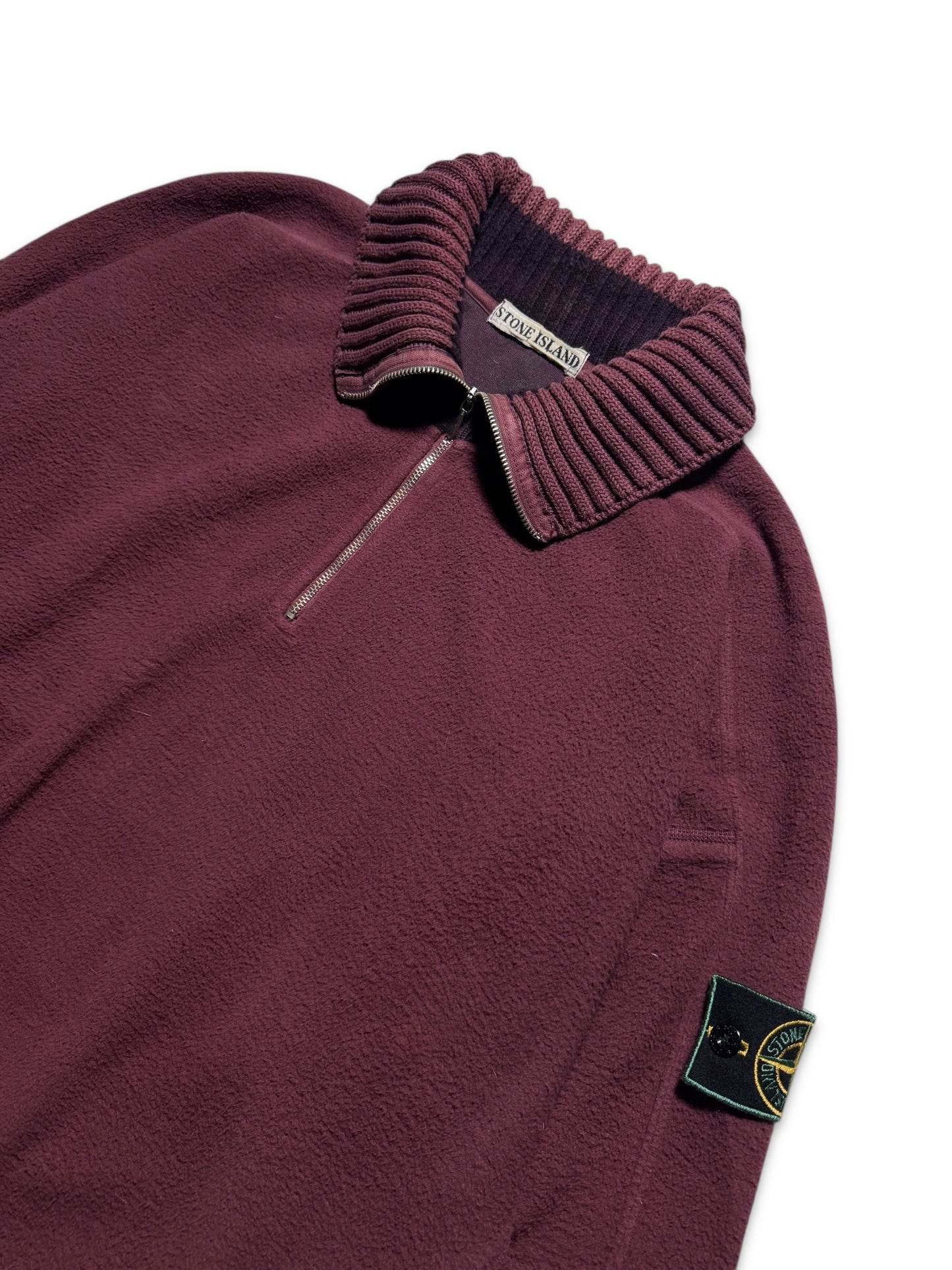 1990's Stone Island Deep Red 1/4 Zip Fleece