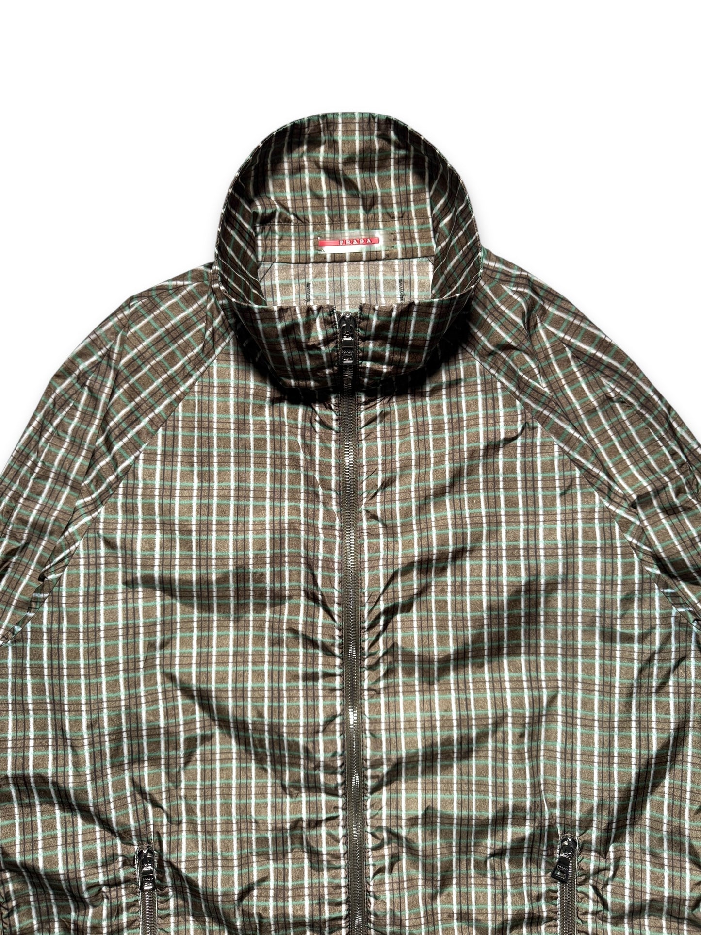 SS07' Prada Plaid Print Cropped Jacket