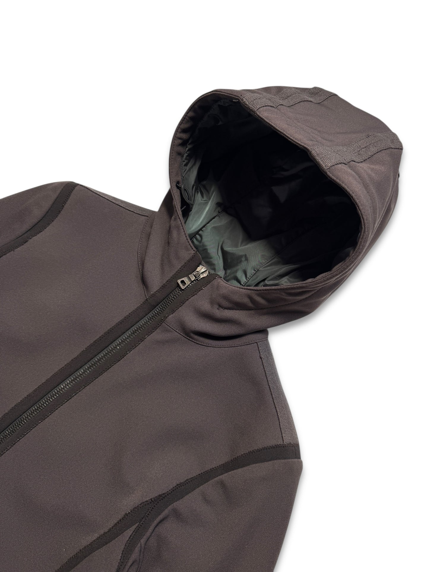 Prada Mainline Washed Brown Hooded Womens Jacket