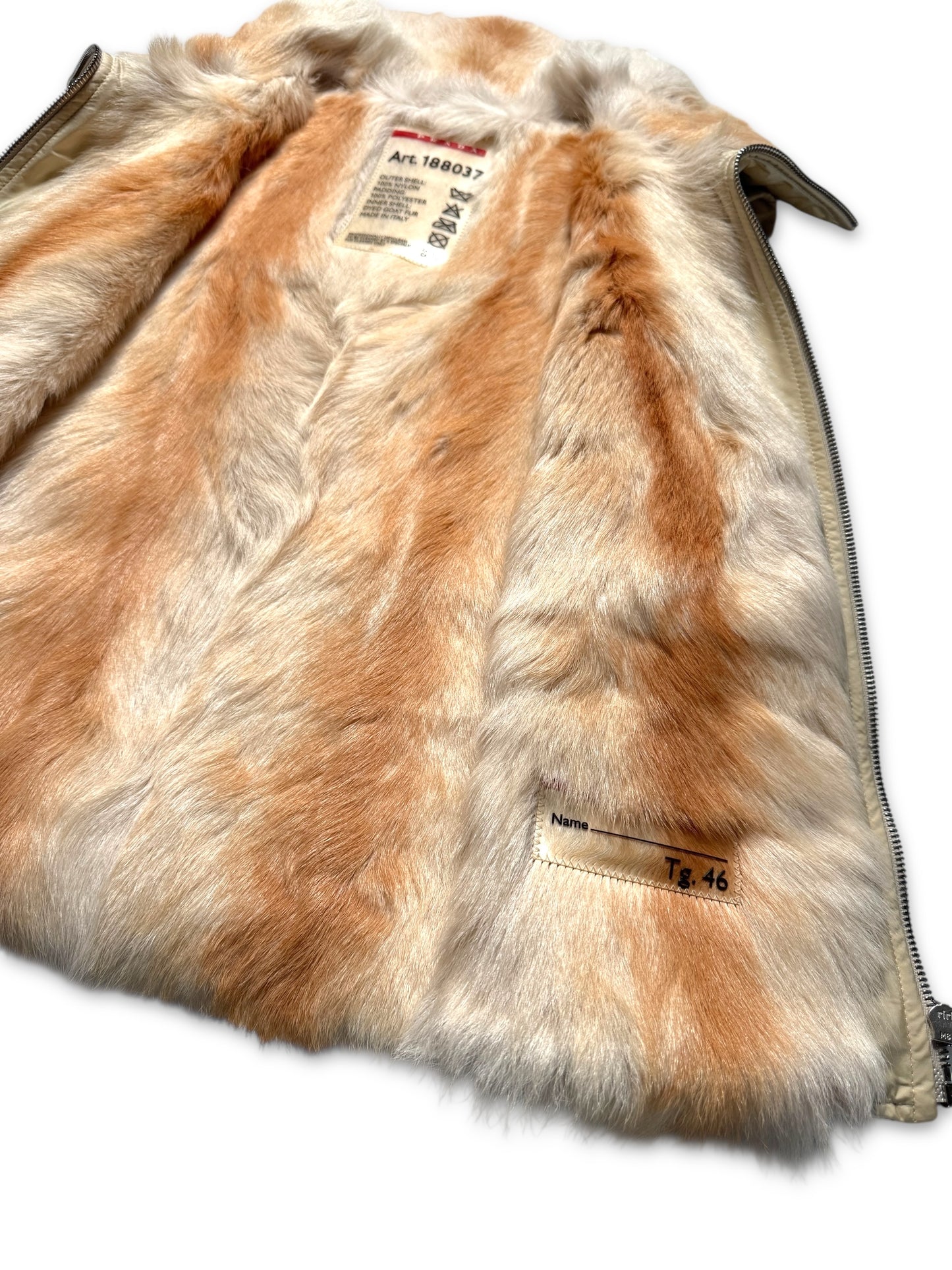Prada Sport Fur Lined Light Beige Vest