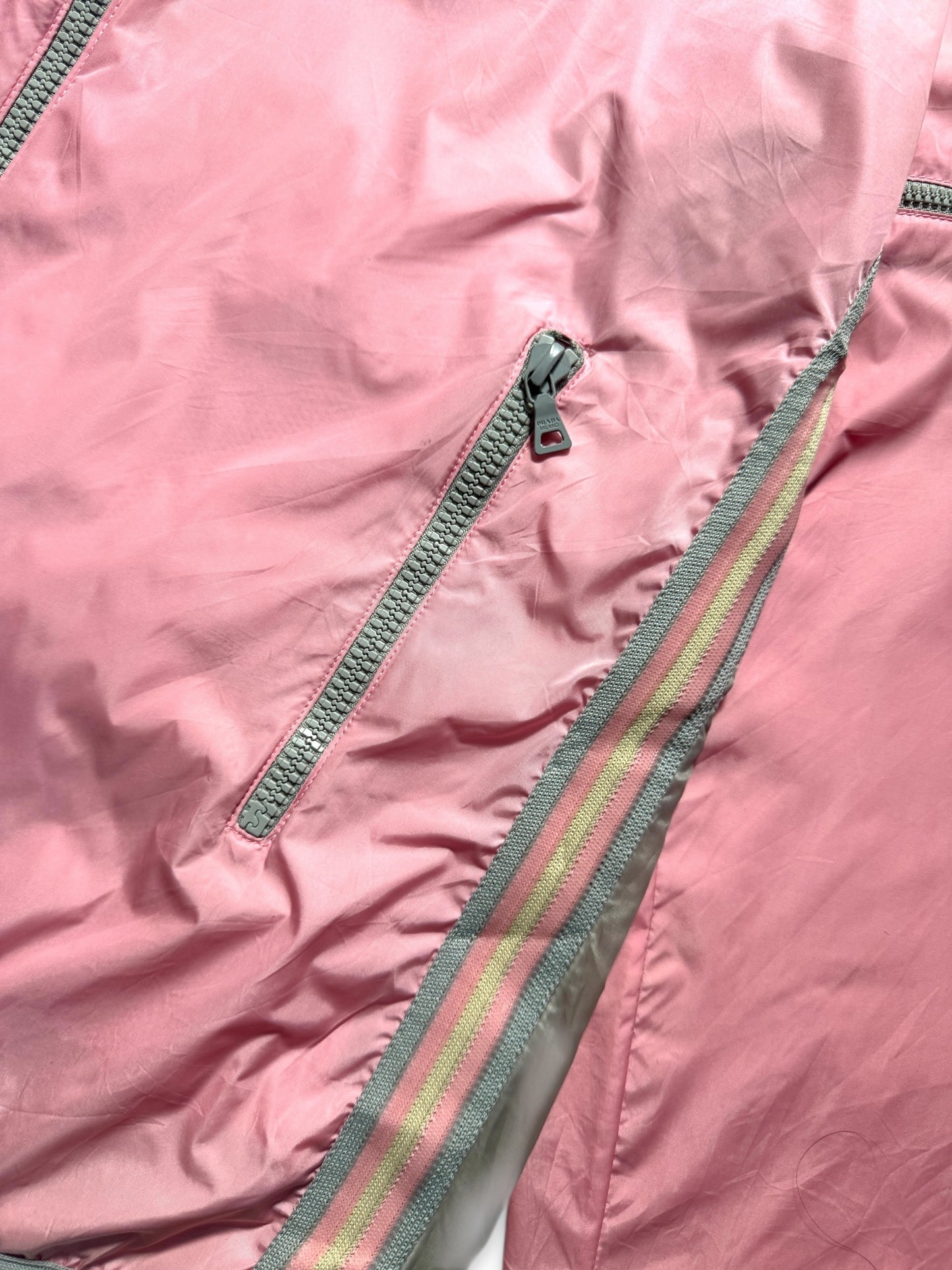 SS00' Prada Sport Baby Pink Nylon Hooded Jacket