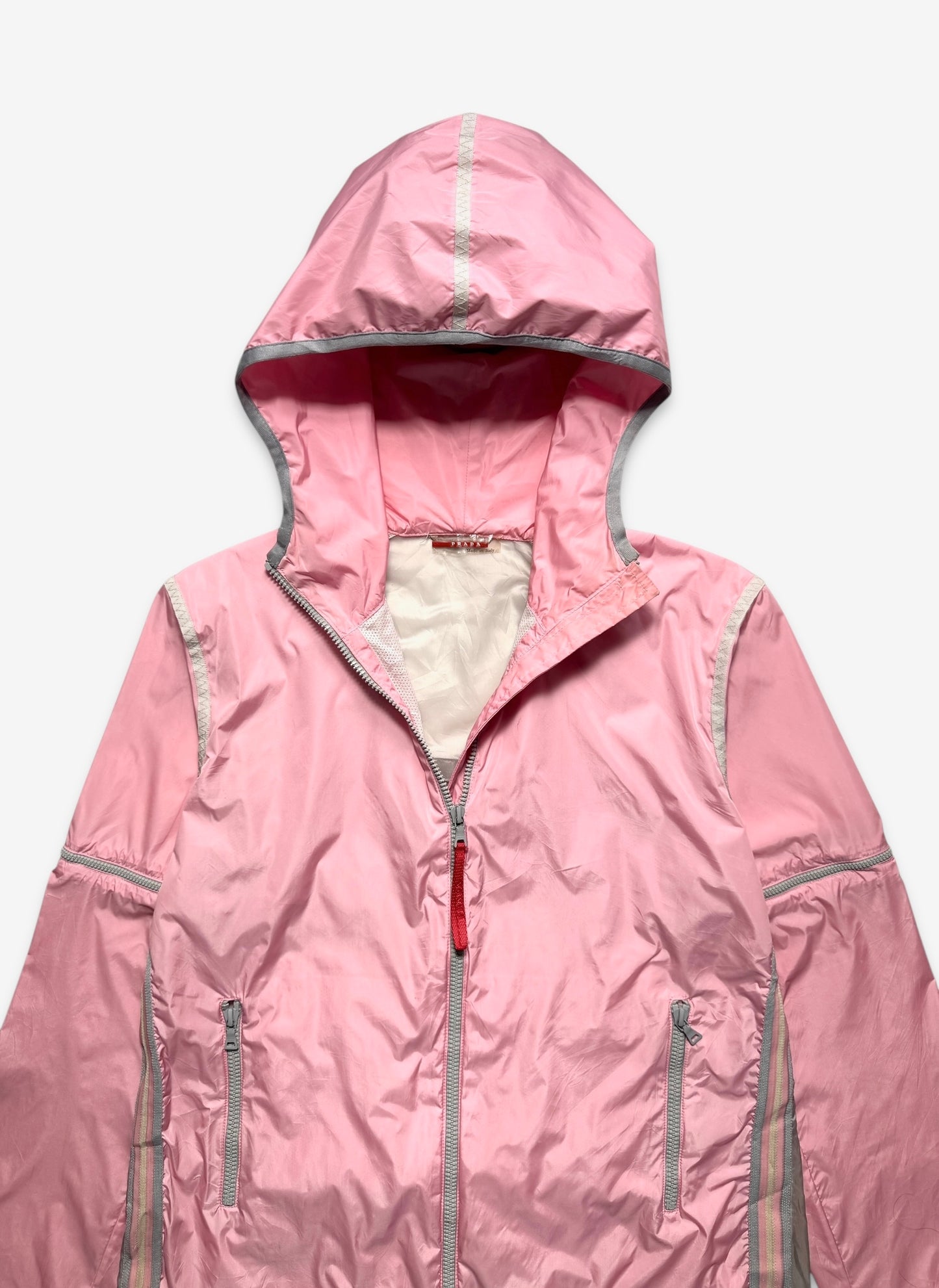 SS00' Prada Sport Baby Pink Nylon Hooded Jacket