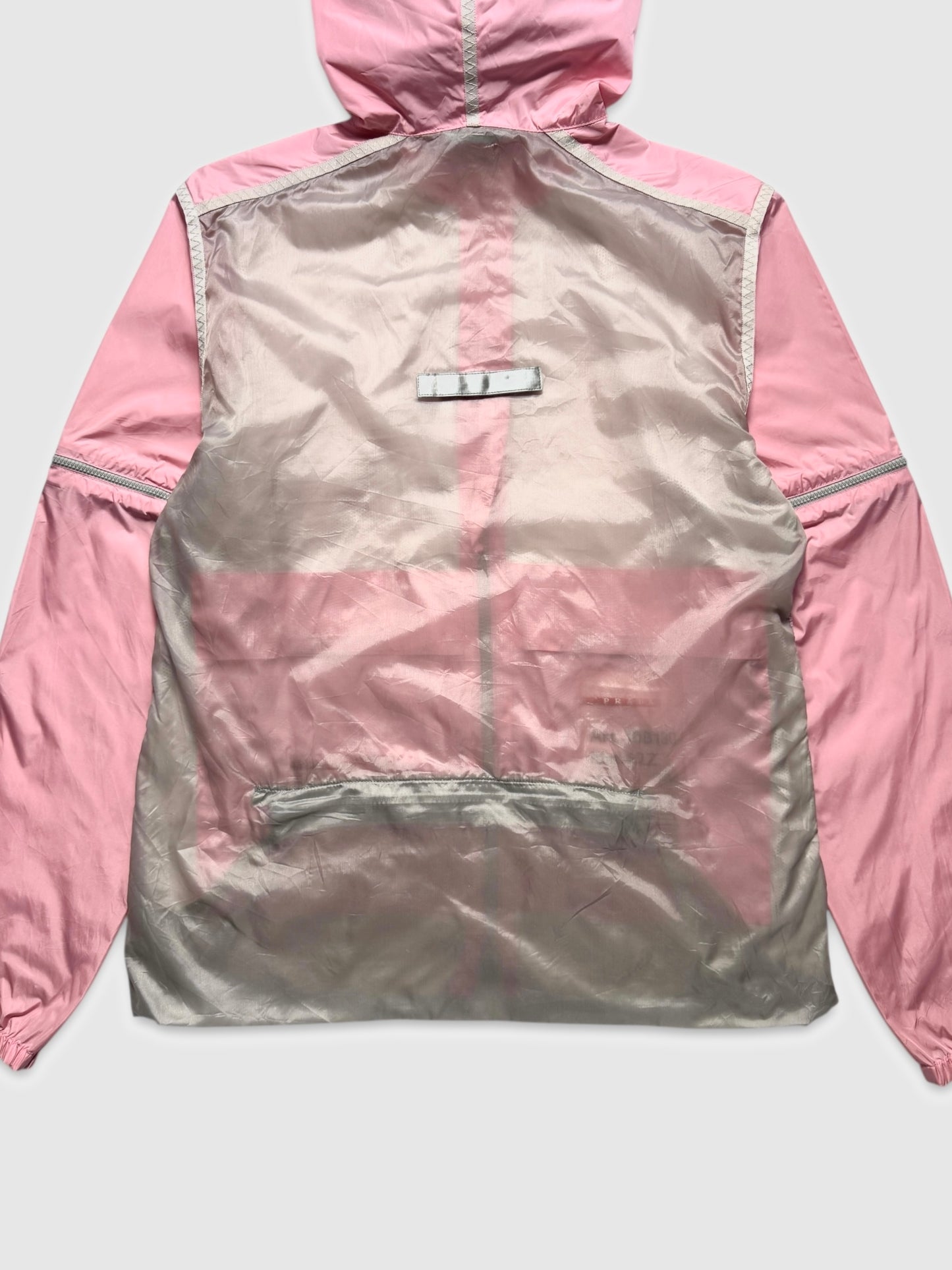 SS00' Prada Sport Baby Pink Nylon Hooded Jacket