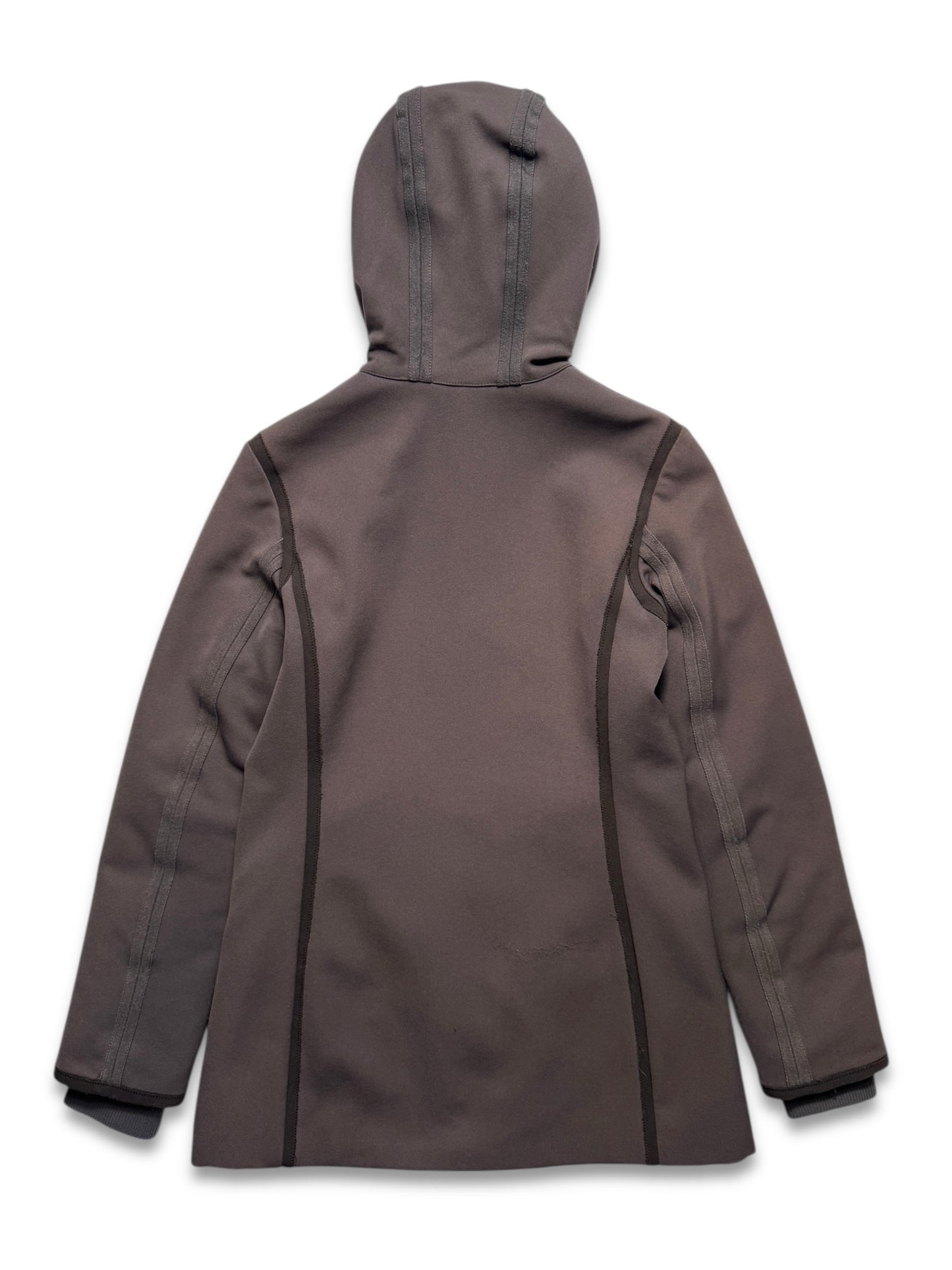 Prada Mainline Washed Brown Hooded Womens Jacket