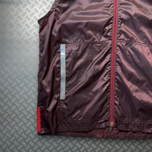 Prada Sport Burgundy Nylon Hooded Vest - Medium