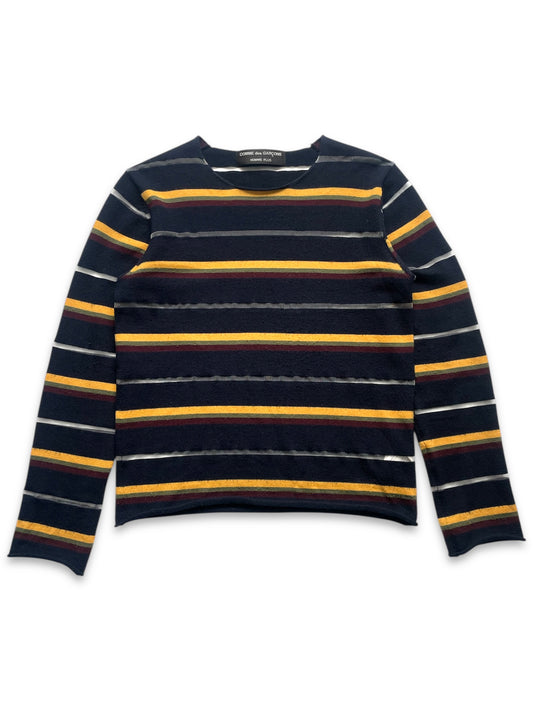 SS04' Comme Des Garcons Homme Plus Striped Transparent Knit