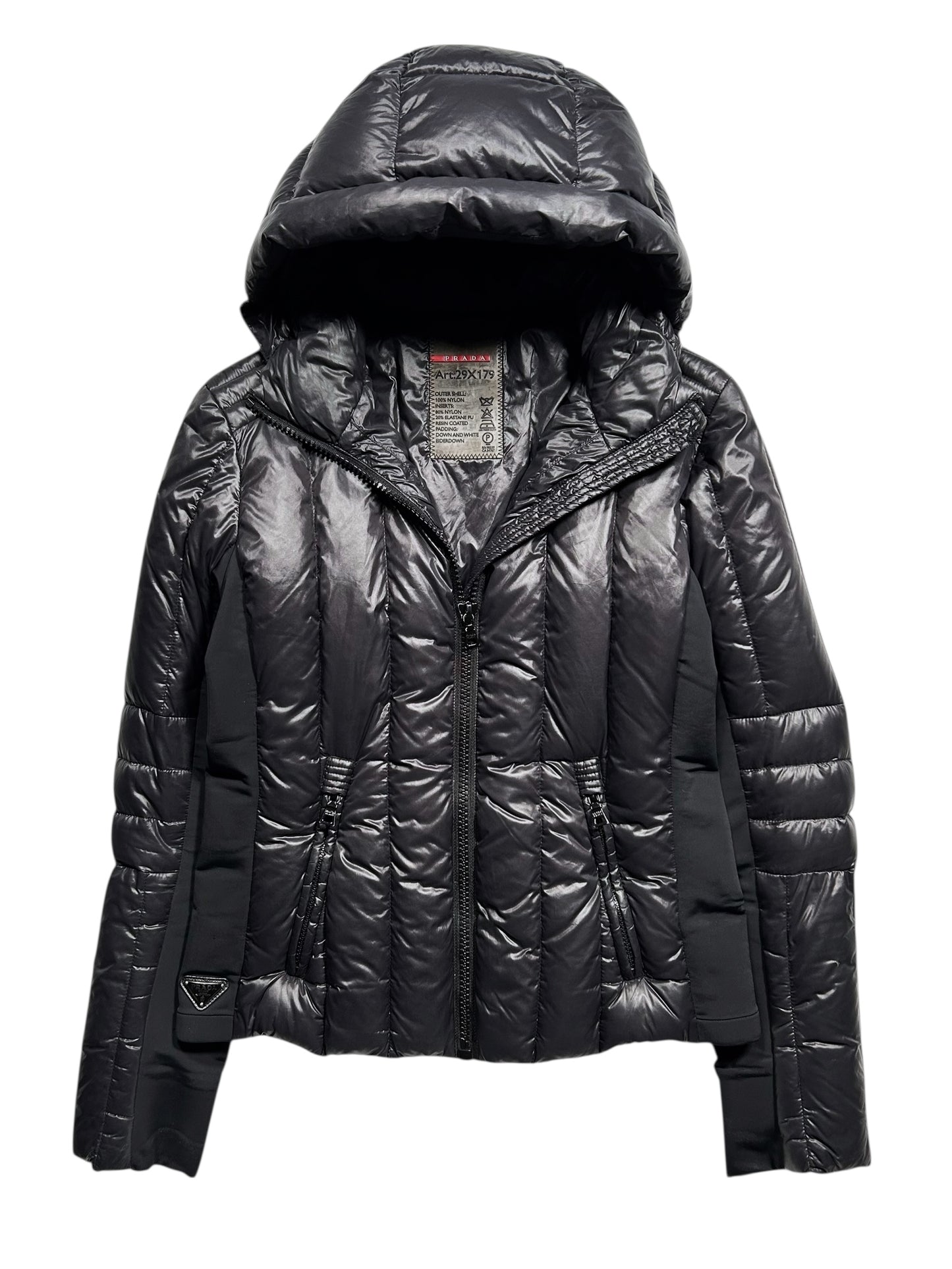 Prada Milano Womens Hooded Down Jacket